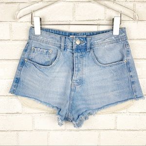 Zara High Rise Cut-Off Shorts Peek Through Pockets